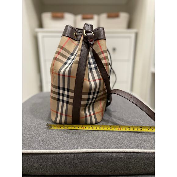 Burberrys Vintage Nova Haymarket Bucket Bag Drawstring Bag - Picture 4 of 6